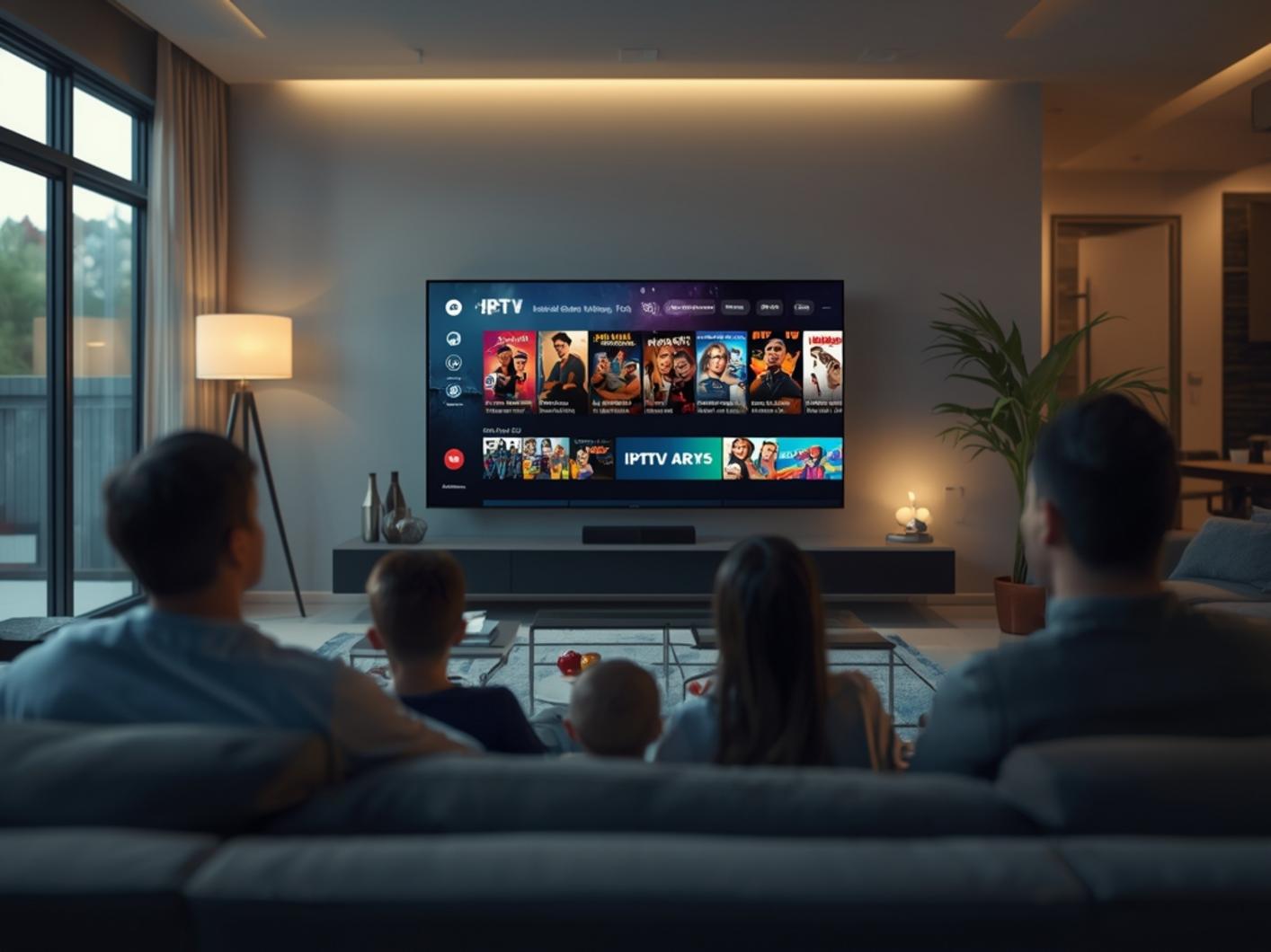 Configuration IPTV 8K en France sur Smart TV avec interface premium et guide des chaînes en haute résolution